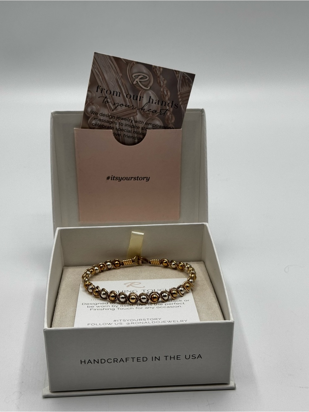 Ronaldo Gold Finishing Bracelet, gold with silver